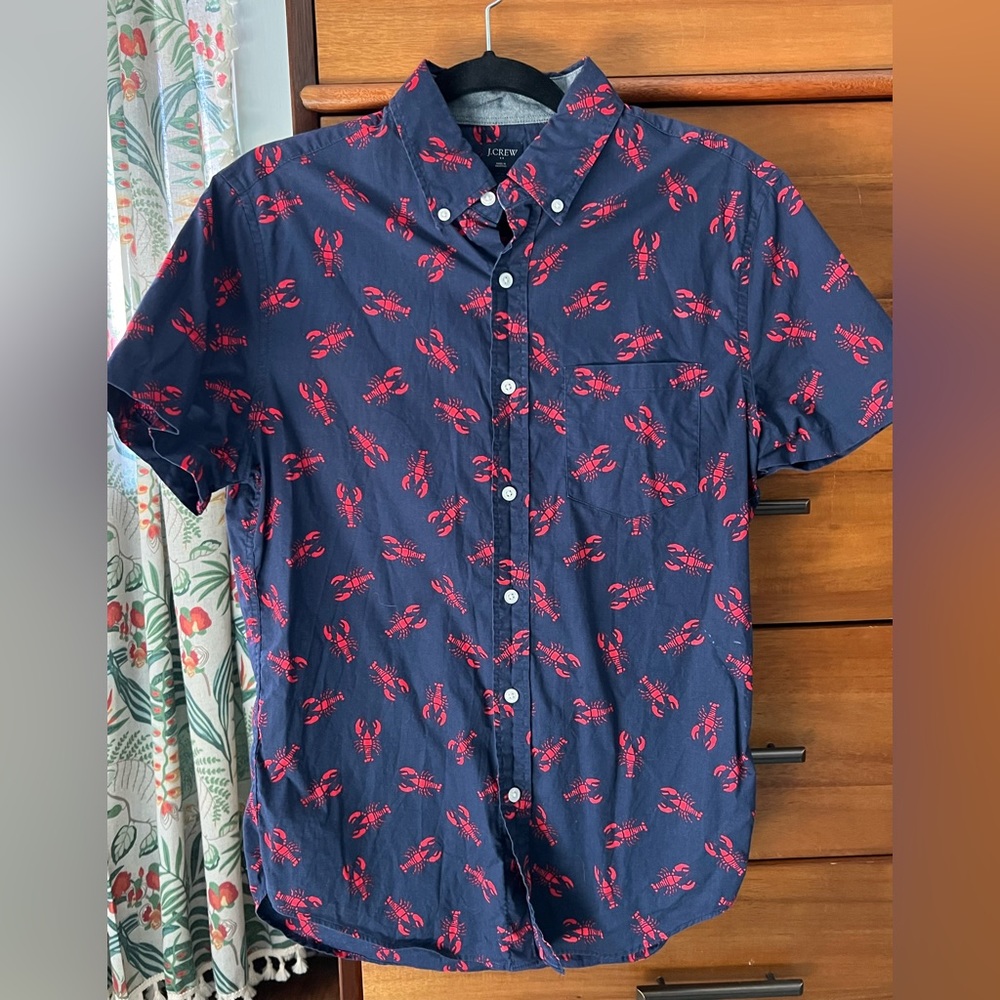 Jcrew Lobster pattern short sleeve button down